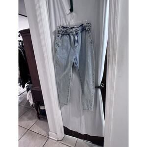 Esqualo Jeans Paper bag Waist Tapered Lag Sz 8 The Netherlands